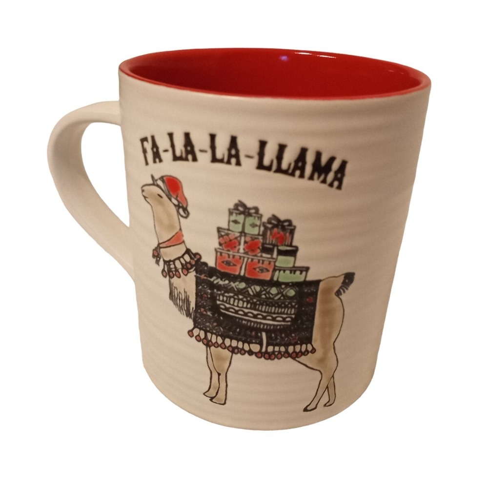 Fa-La-La-LLama Christmas Collection Stoneware Coffee Mug Cup Cypress Home 14oz
